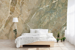 Marble Design | Beige Green Stone Texture Removable Wallpaper