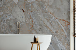 Modern marble formation wall décor displaying natural stone texture for Bathroom