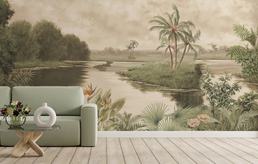 River Retreat Jungle Wallpaper Mural