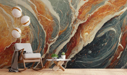 Luxury abstract stone swirl mural for stylish guest room wall decor