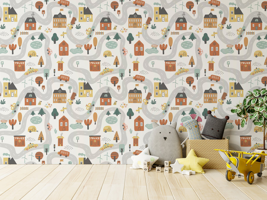 Tent City Kids Room Wallpaper