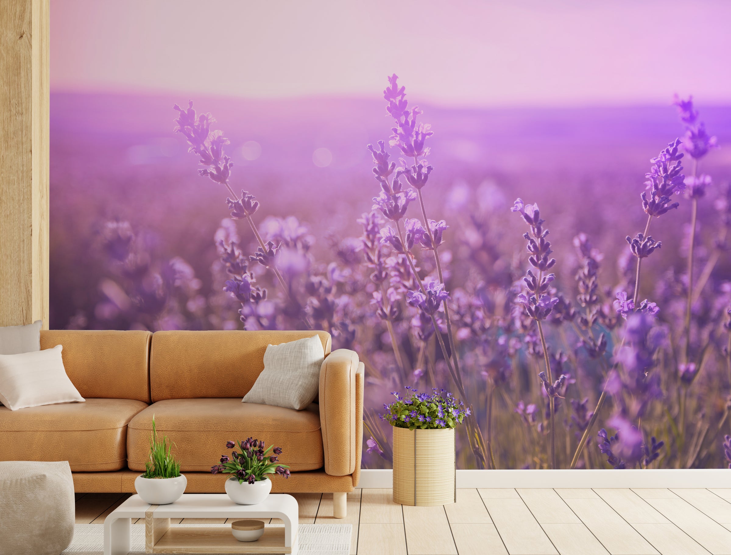 Purple Beauty of Lavender Floral Wallpaper
