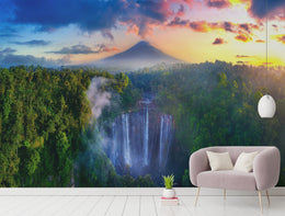 Nature Waterfall Wallpaper | Green Landscape Removable Home Decor