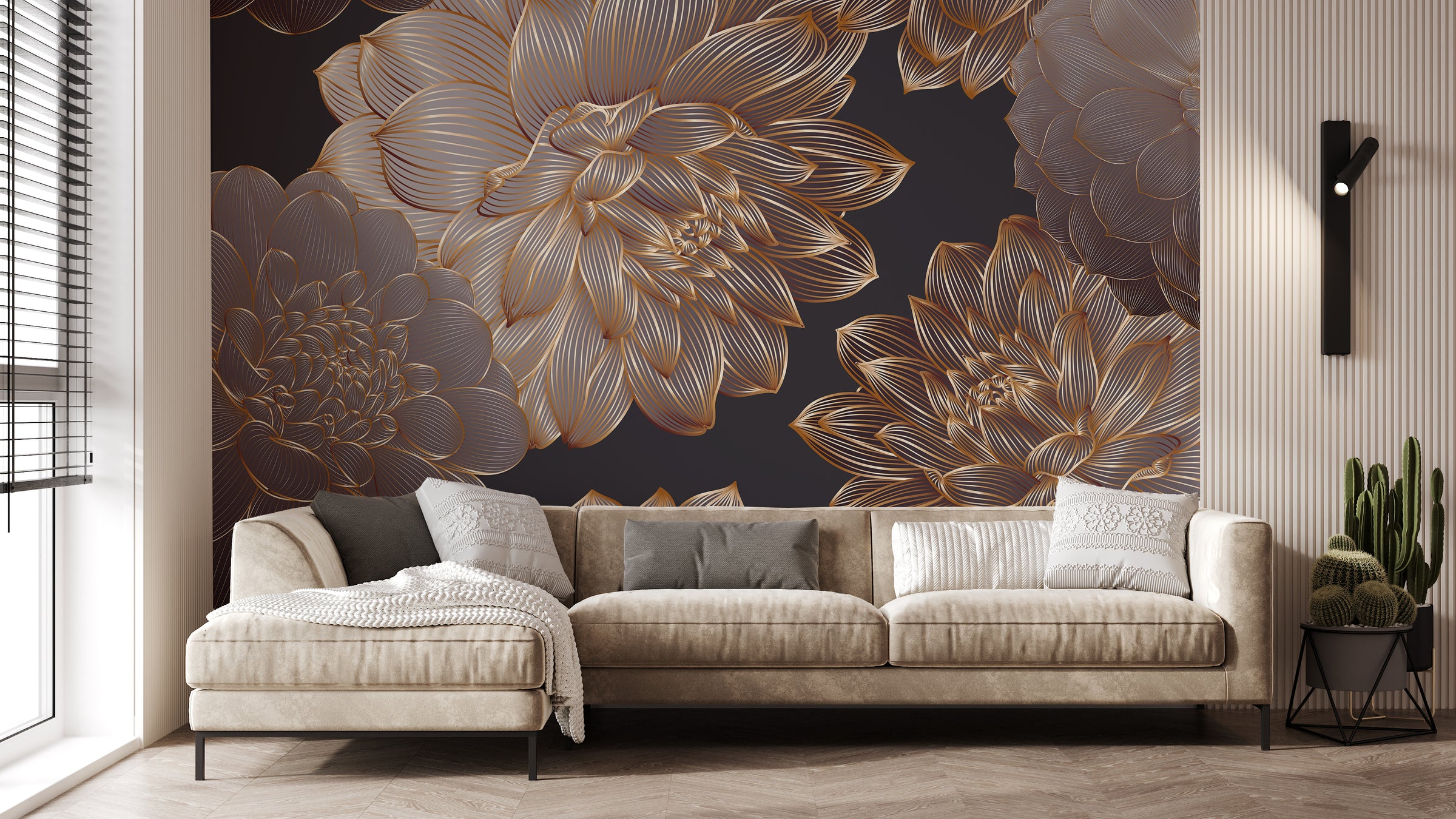 Luxurious Dahlia Peel and Stick Floral Wallpaper