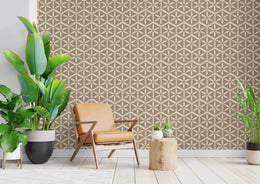 Beige Geometric Decor | Modern 3D Pattern Peel and Stick Wallpaper
