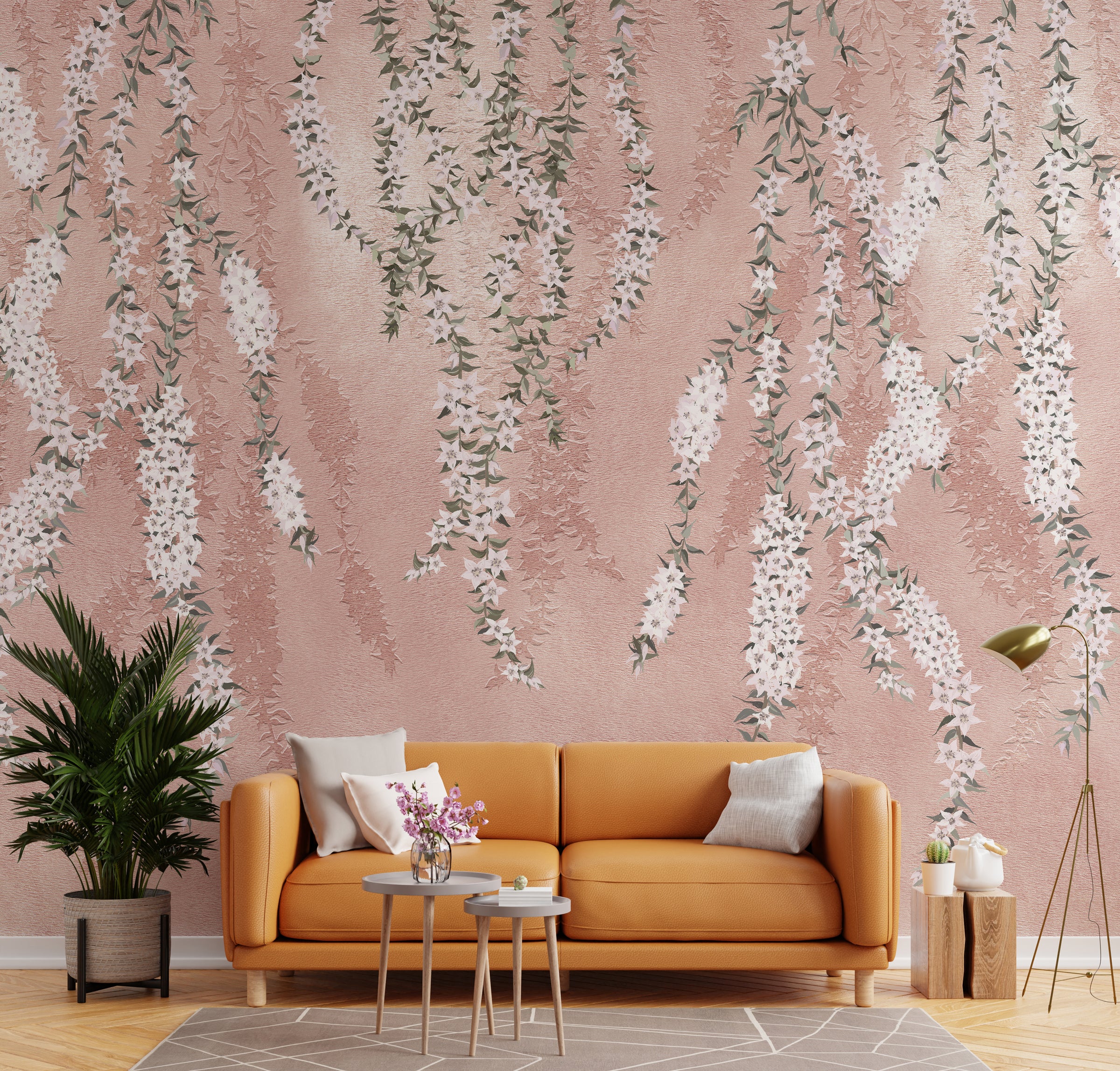 Beauty of Hanging Flowers Floral Wallpaper