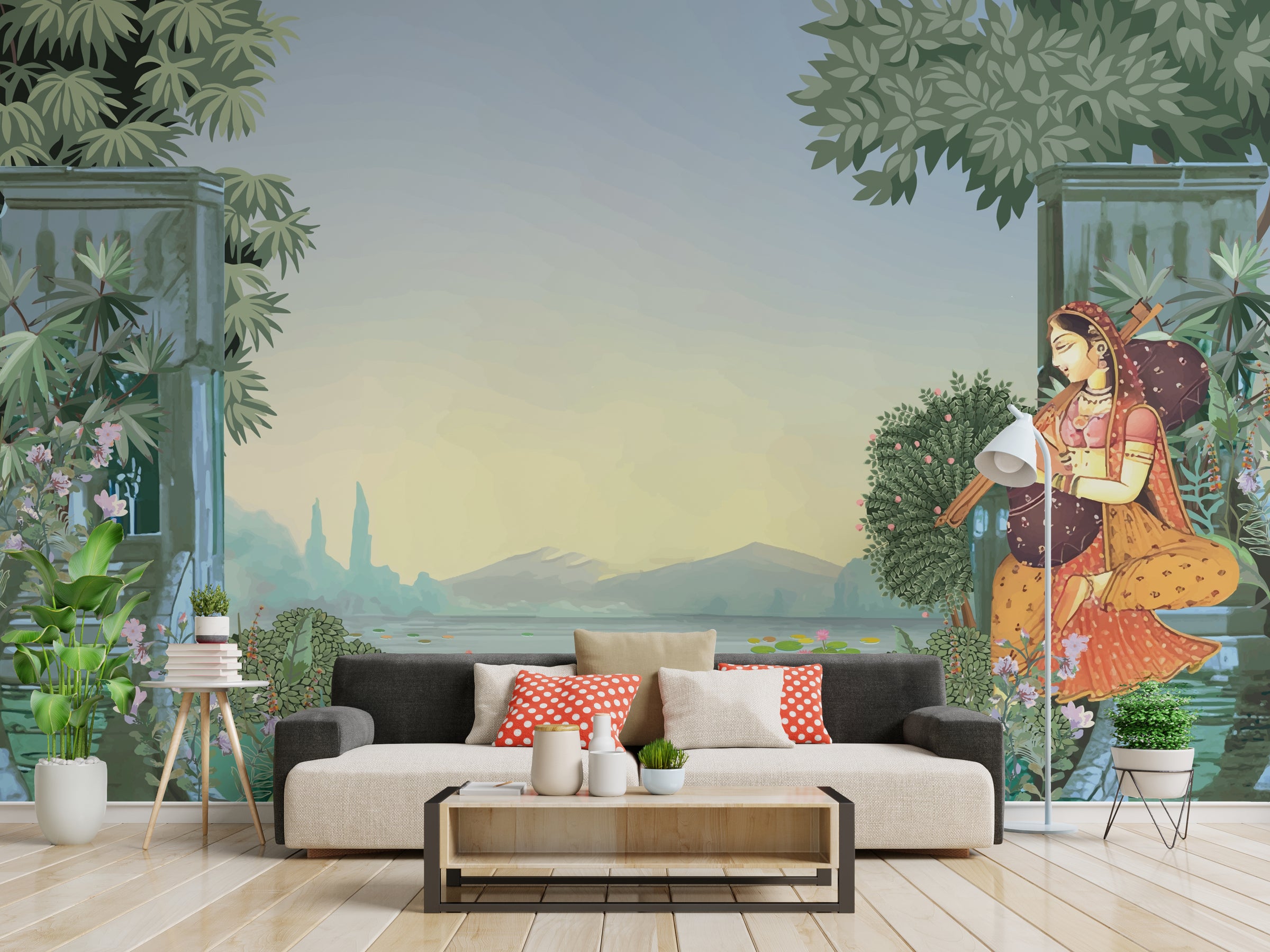 Indian Mughal Style Peel and Stick Nature Wallpaper