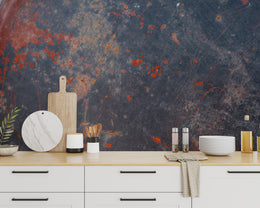 Industrial Rust Texture Wallpaper | Navy Blue And Burnt Orange | Grunge Wall Mural – Peel and Stick Removable | Loft Office Decor