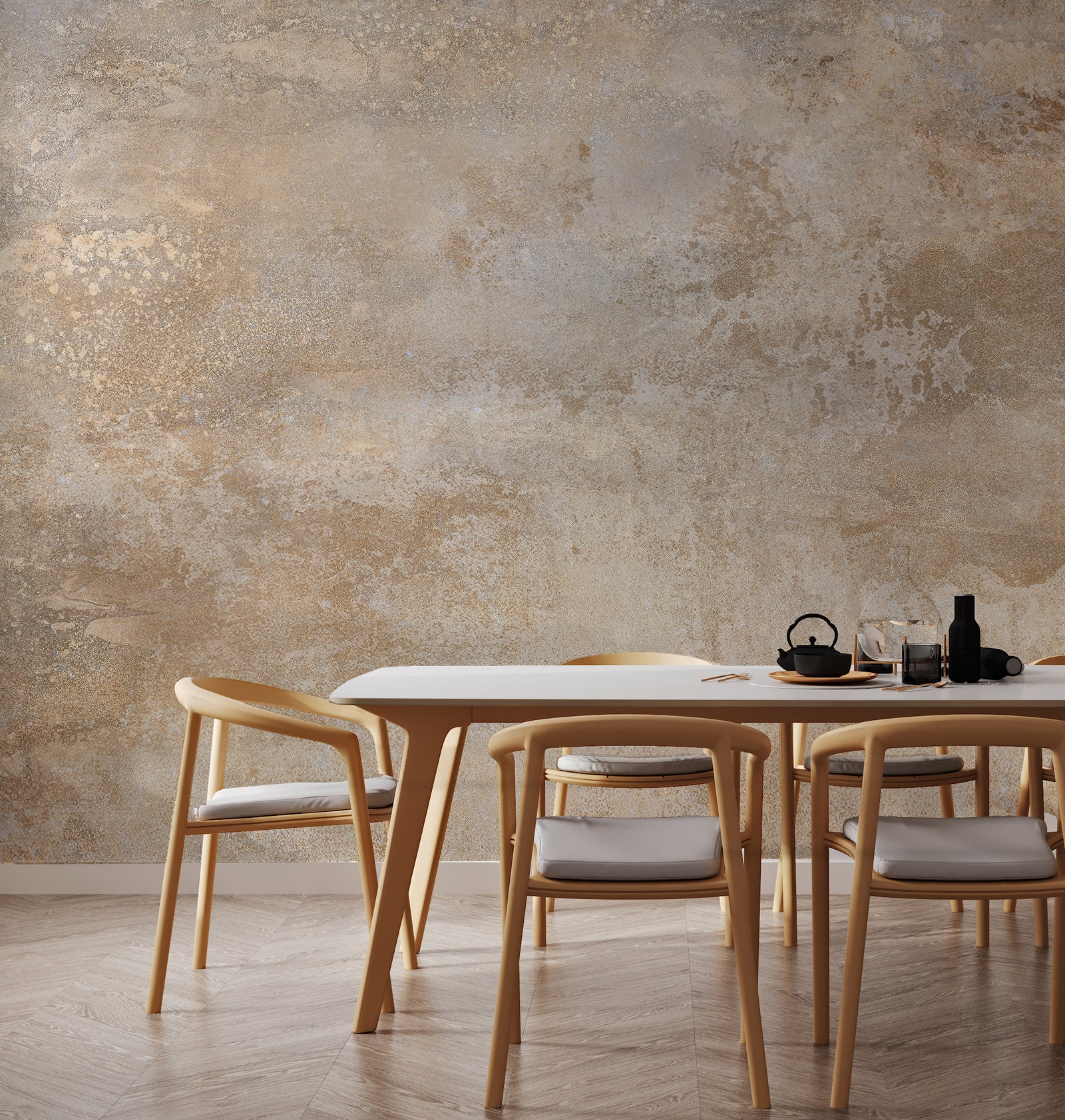 Concrete Texture Wallpaper | Warm Beige Peel and Stick Home Decor