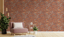 Faux Brick Design | Rustic Red Peel and Stick Farmhouse Wallpaper