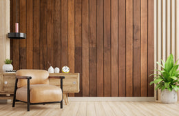 Brown Wood Panel Design | Vertical Striped Peel and Stick Wallpaper