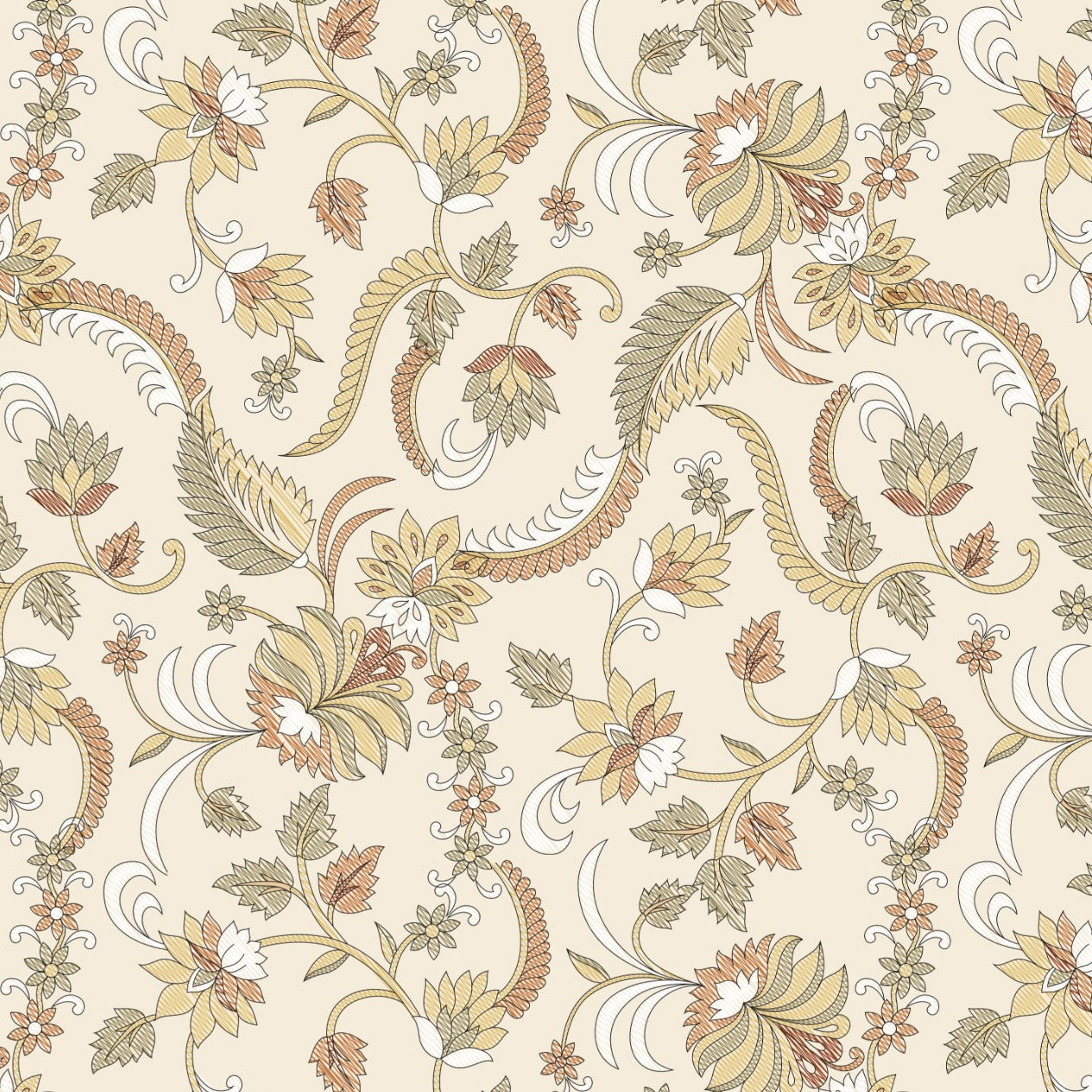 Vintage Beige Floral Self-Adhesive Wallpaper for Bedroom