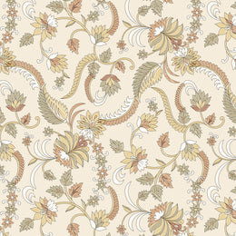 Vintage Beige Floral Self-Adhesive Wallpaper for Bedroom
