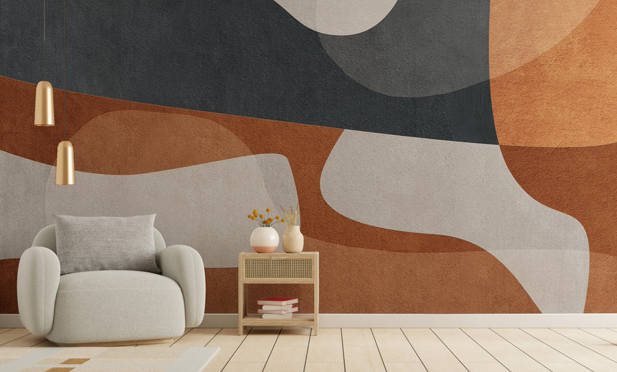 Soft Flow Abstract Wall Mural Yoga Room