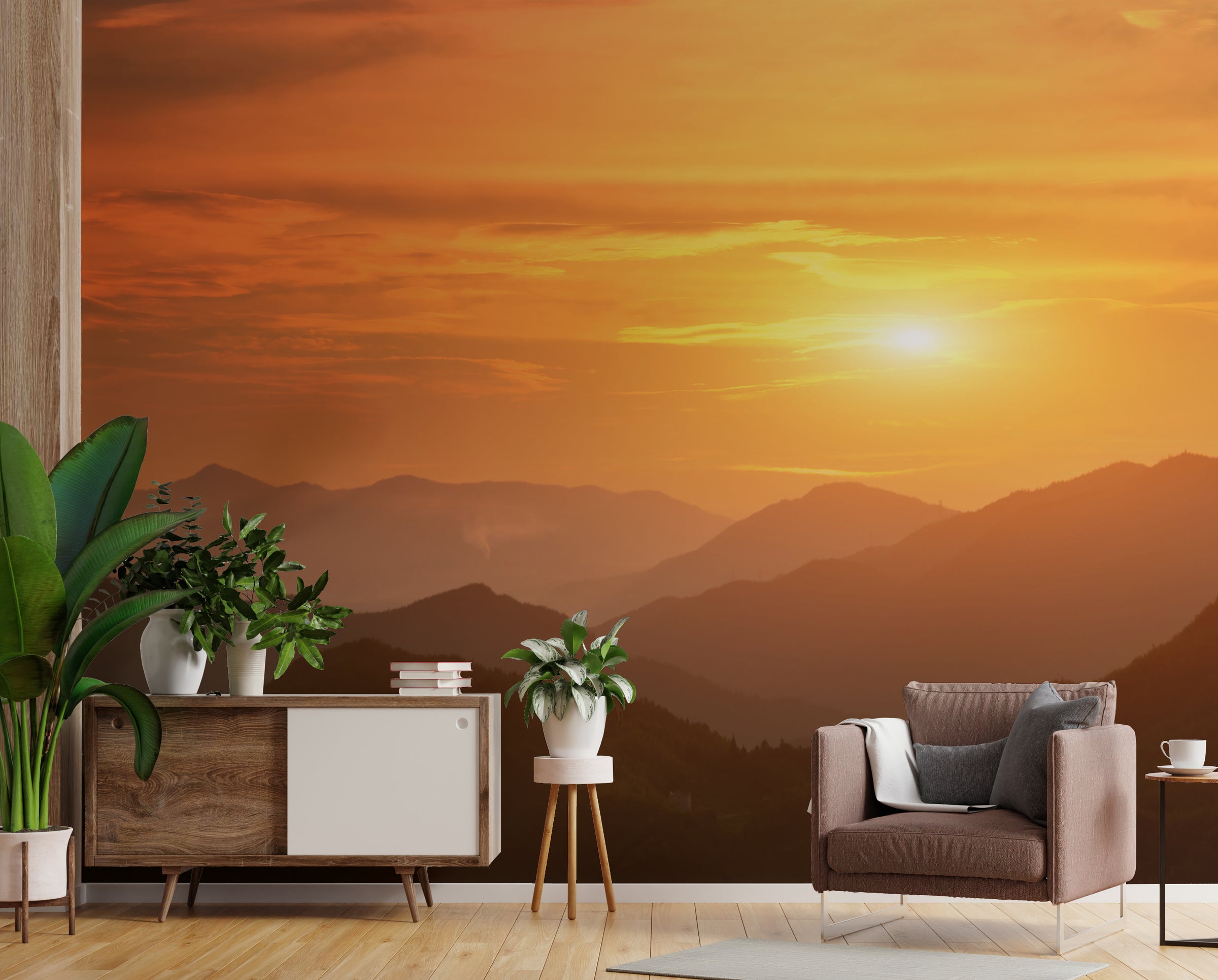 Chasing Sunset Mountain Shadows Landscape Wallpaper
