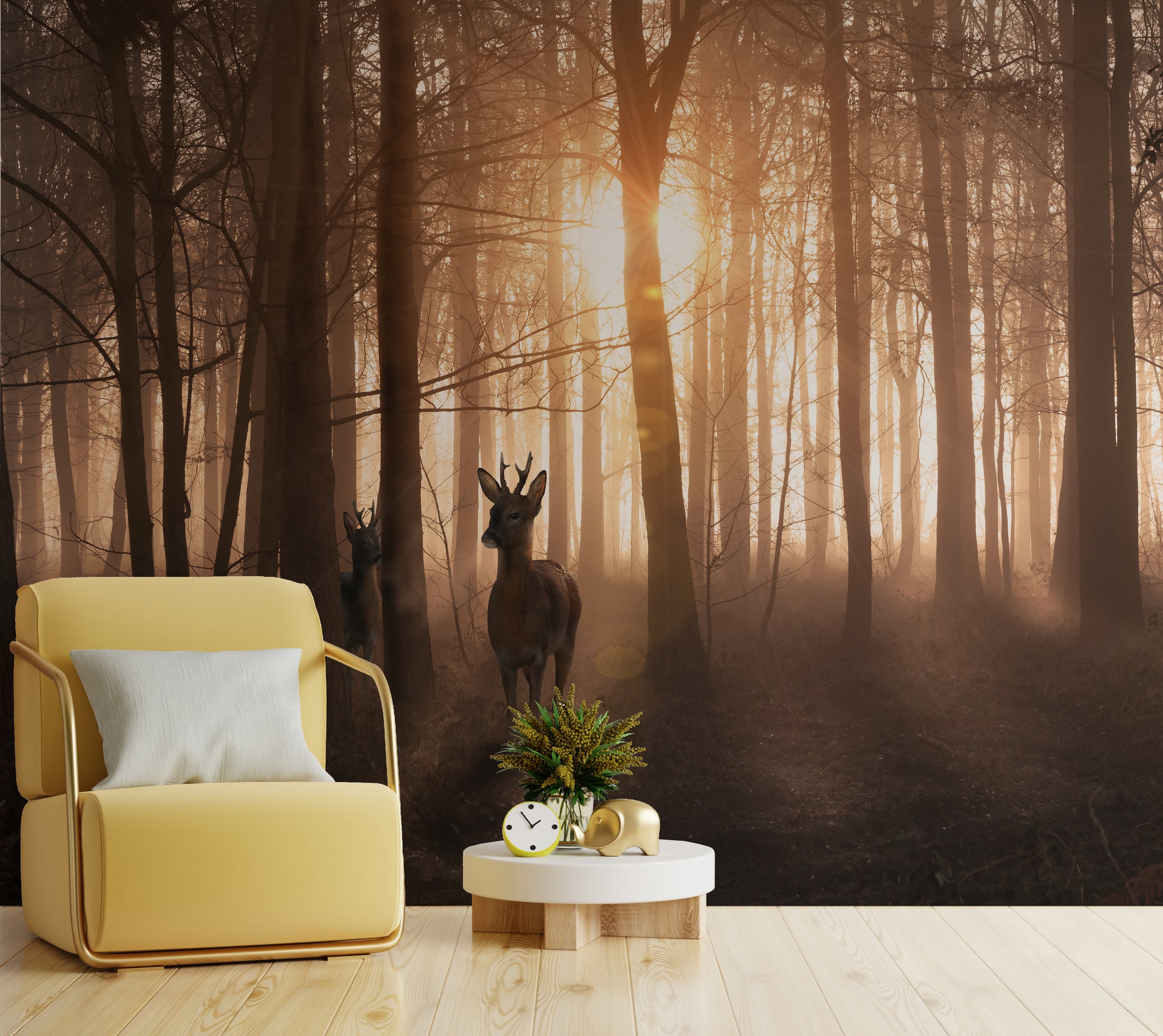 Wildlife-Inspired Forest Wallpaper
