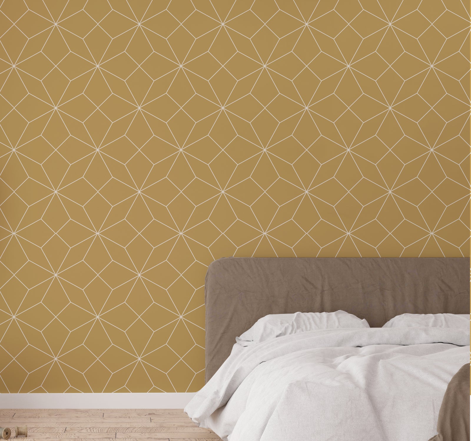 Geometric Diamond Yellow Self-Adhesive Wallpaper