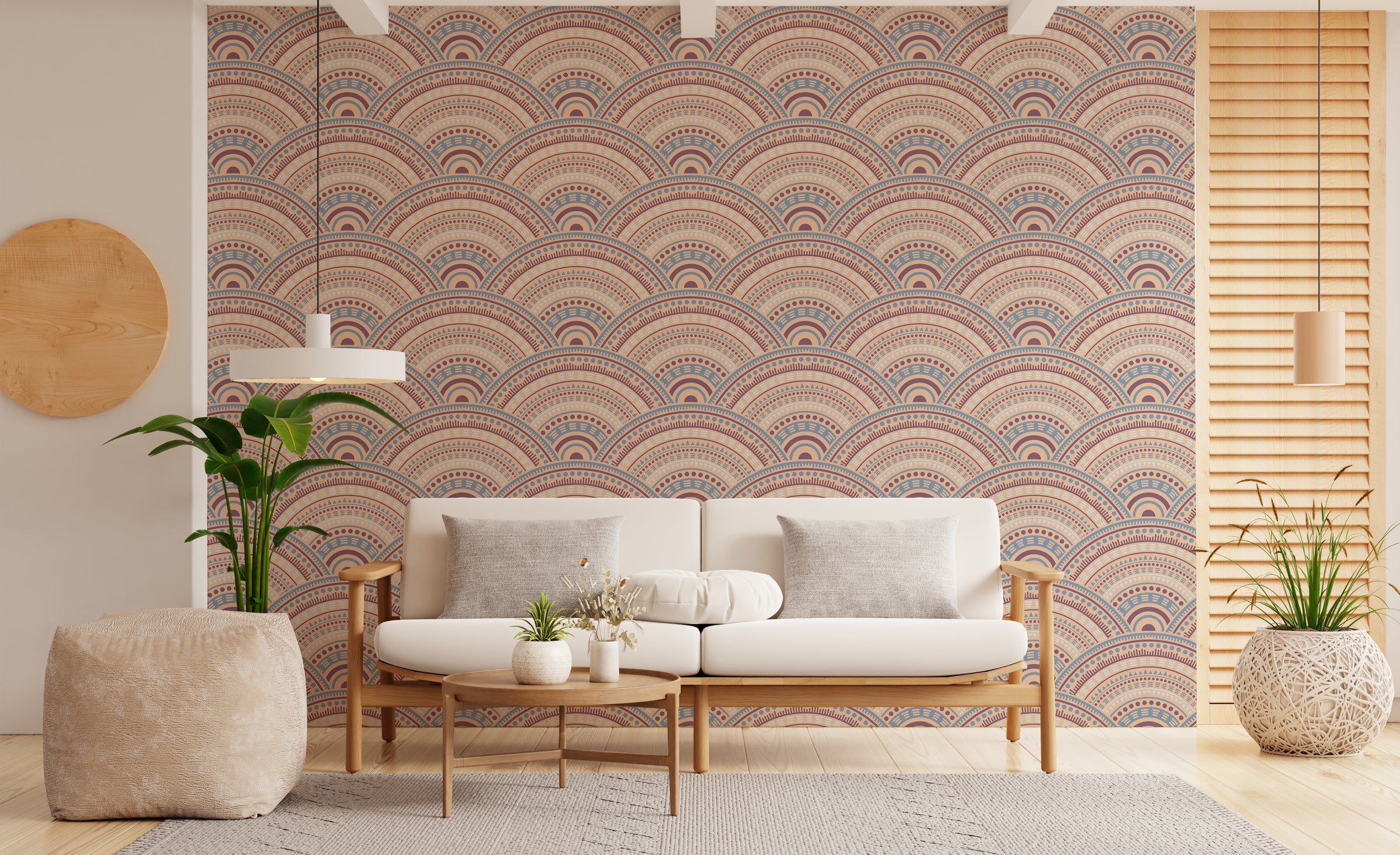 Vibrant Ethnic Boho Design Peel and Stick Wallpaper