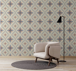 Beige Geometric Wallpaper Moroccan Tile Pattern Peel Stick Wall Decor