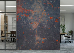 Industrial Rust Texture Wallpaper | Navy Blue And Burnt Orange | Grunge Wall Mural – Peel and Stick Removable | Loft Office Decor