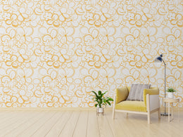 Golden Bloom Floral Room Decor | Yellow Peel and Stick Wallpaper