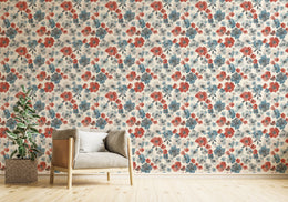 Poppies Flower Blooming Design Watercolor Wallpaper