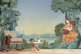 Indian Mughal Style Peel and Stick Nature Wallpaper