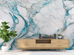 Flowing marble design mural for modern apartment living space decoration